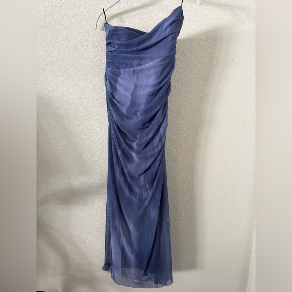 Zara Strapless Tulle Tie-Dye Print Dress - Picture 8 of 12